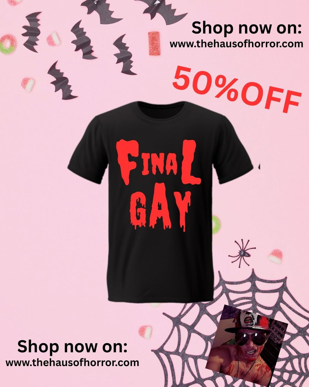 Final Gay - unisex black tee (Red Lettering)