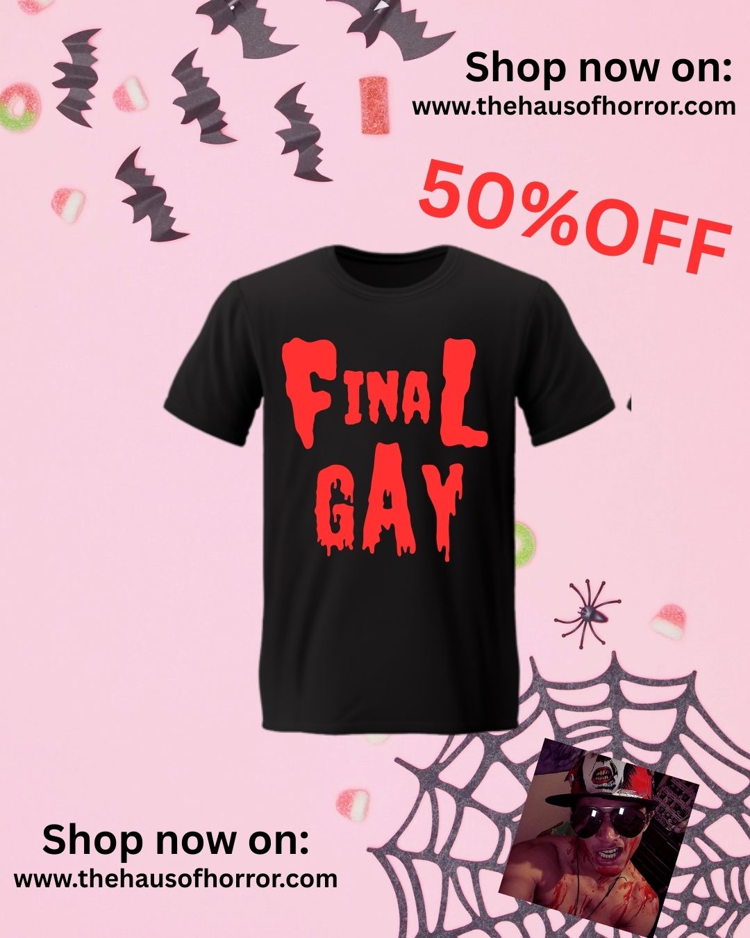Final Gay - unisex black tee (Red Lettering)