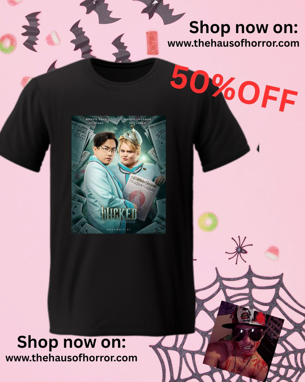 Wicked: For Good (2025) Movie T Shirt - unisex black tee