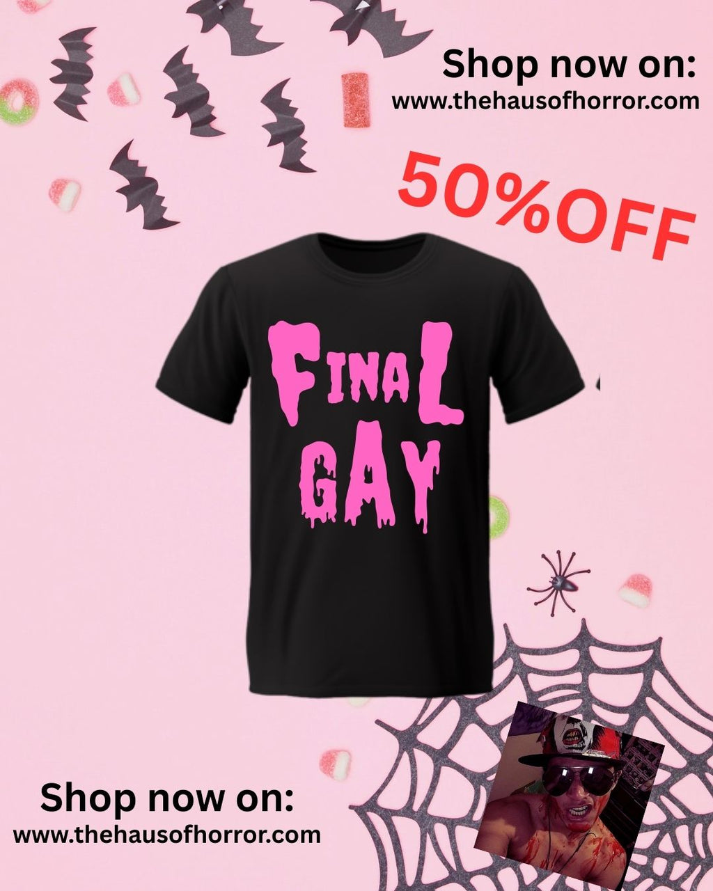 Final Gay - unisex black tee (Pink Lettering)