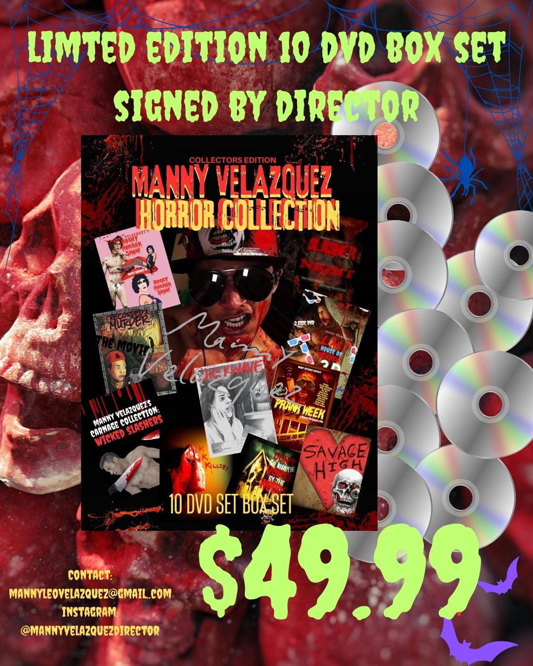 Manny Velazquez Films (10 Movie Box Set) DVD Horror set
