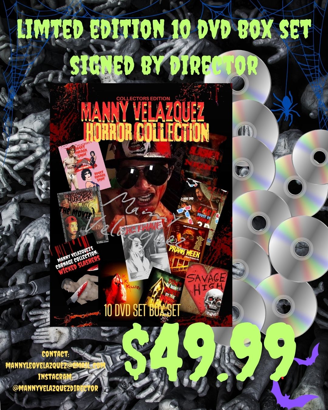 Manny Velazquez Films (10 Movie Box Set) DVD Horror set